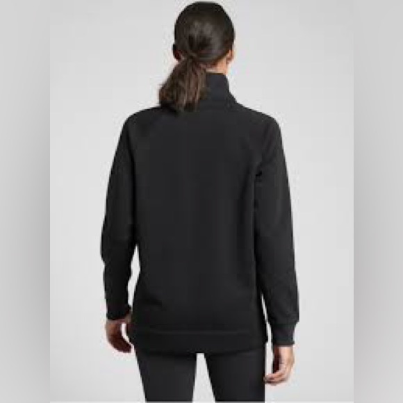 Athleta Black Cozy Karma Side Zip Funnel Neck Sweatshirt Size XS - Picture 3 of 9